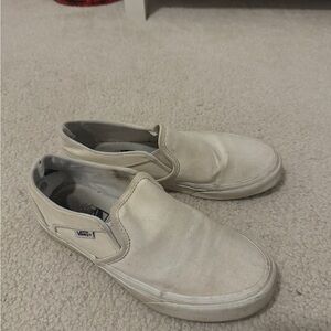 Vans Women's White Slip-On Sneakers